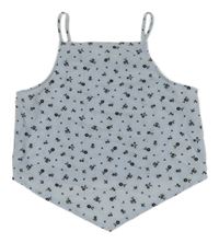 Světlemodrý crop top s kytičkami H&M
