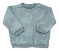 Zelenošedá oversize mikina s dinosaury F&F