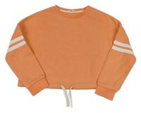 Oranžová oversize crop mikina s proužky M&S