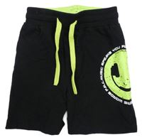 Černé teplákové kraťasy se smajlíkem Civil