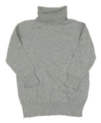 Šedý melírovaný svetr s rolákem Zalando