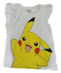 Bílé tričko s Pikachu a volánky C&A