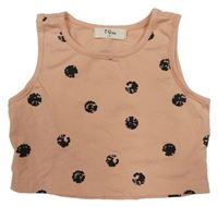 Meruňkový puntíkatý crop top 