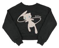 Tmavošedá crop mikina - Pokémon