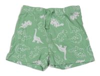 Zelené bavlněné kraťasy s dinosaury Primark