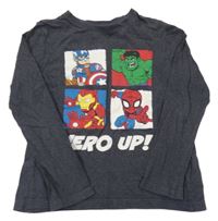 Tmavošedé melírované triko s Avengers Marvel