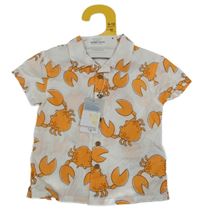 Nové - bílá košile s oranžovými kraby Primark