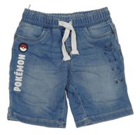 Modré riflové kraťasy s Pokémony C&A