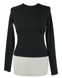 Dámské černé žebrované crop triko H&M