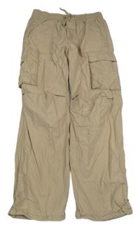 Béžové plátěné cargo kalhoty H&M