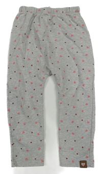 Šedé puntíkaté baggy tepláky se srdíčky Topomini