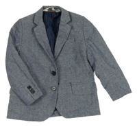Tmavomodro-bílé melírované společenské sako H&M