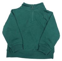 Tmavozelená mikina s rolákem Primark