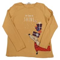Béžové triko s pejskem H&M
