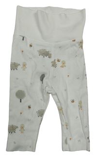 Smetanové lehké tepláky se zvířaty H&M