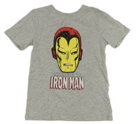 Šedé melírované tričko s Iron Manem H&M