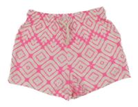 Neonově růžovo-bílé vzorované kraťasy Primark