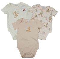 Nové - 3x - Body s Bambim - 2x - Světlerůžové, 1x - bílé Disney