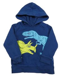 Tmavomodrá mikina s dinosaury a kapucí C&A