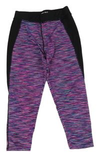 Barevno-černé melírované sportovní capri legíny Primark
