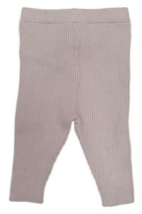 Světlerůžové žebrované pletené legíny Nutmeg