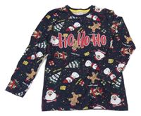 Tmavomodré triko s vánočním motivem Little Kids