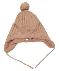 Růžová vlněná čepice s bambulí H&M