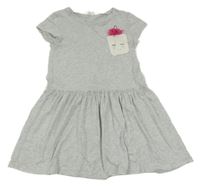 Šedé melírované šaty s jednorožcem H&M