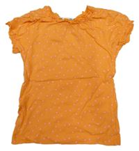 Oranžovo-růžové puntíkaté tričko Topolino
