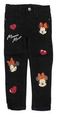 Černé džegíny s Minnií Primark