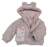 Lila kožešinová zateplená bunda s Kitty a kapucí 