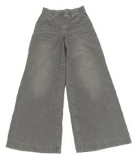 Šedé široké tregíny riflového vzhledu H&M