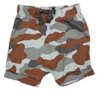 Šedo-hnědé army teplákové kraťasy Nutmeg