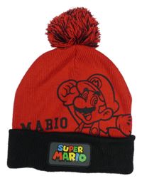 Červeno-černá pletená čepice s Mariem Primark
