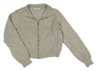 Béžová propínací crop mikina s nápisem H&M