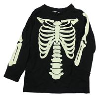Černé triko s kostlivcem H&M