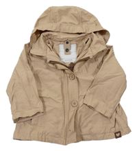 Béžová šusťáková parka s kapucí Topomini