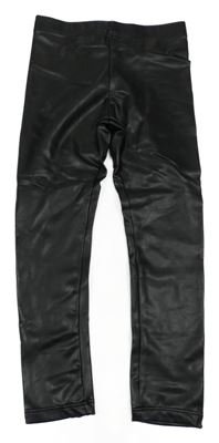 Černé koženkové legíny H&M