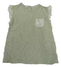Světlekhaki tričko s kapsou 