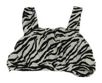 Černo-bílý vzorovaný crop top Zara 
