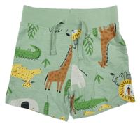 Zelené teplákové kraťasy se zvířaty Primark