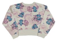 Bílo-lila crop mikina se Stitchem Disney