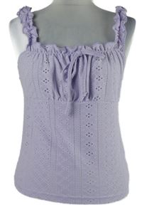 Dámský lila madeirový crop top top 