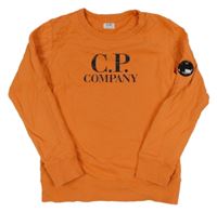 Oranžová mikina s nápisem C.P.Company 