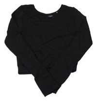 Černé žebrované crop elastické triko F&F