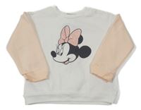 Bílo-meruňková mikina s Minnie Disney