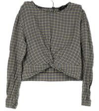 Dámská barevně kostičkovaná crop halenka s řasením Bershka 