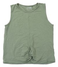 Khaki crop top s překřížením 