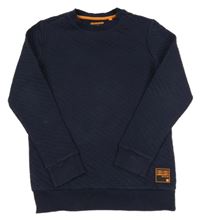 Tmavomodro-oranžová prošívaná mikina F&F