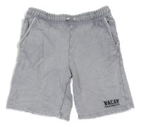 Světlešedé teplákové kraťasy s nápisem H&M